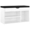 The Living Store Schoenenbank - Hoogglans wit - 80 x 30 x 47 cm - Met kussen