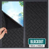 Verduisteringsdoek 90x200cm - Raamfolie Verduisterend - Anti Inkijk, Isolerend - Statisch – Blokken/Zwart
