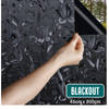 Verduisteringsdoek 45x200cm - Raamfolie Verduisterend - Anti inkijk - Isolerend - Statisch – Bloemen/Zwart