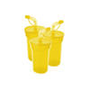 6x stuks sportbeker/Limonadebeker met rietje geel 400 ml - Drinkbekers