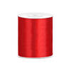 1x Satijnlint rood rol 10 cm x 25 meter cadeaulint verpakkingsmateriaal - Cadeaulinten