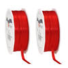 2x Luxe rode satijnen lint rollen 0,6 cm x 50 meter cadeaulint verpakkingsmateriaal - Cadeaulinten