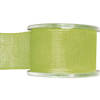 1x Groene organzalint rollen 4 cm x 20 meter cadeaulint verpakkingsmateriaal - Cadeaulinten