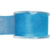 1x Turquoise organzalint rollen 4 cm x 20 meter cadeaulint verpakkingsmateriaal - Cadeaulinten
