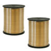 2x rollen cadeaulint/sierlint in de kleur goud 5 mm x 500 meter - Cadeaulinten