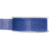 1x Kobaltblauwe organzalint rollen 2,5 cm x 20 meter cadeaulint verpakkingsmateriaal - Cadeaulinten