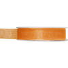 1x Oranje organzalint rollen 1,5 cm x 20 meter cadeaulint verpakkingsmateriaal - Cadeaulinten