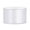 1x Witte satijnlint rollen 3,8 cm x 25 meter cadeaulint verpakkingsmateriaal - Cadeaulinten