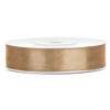 1x Gouden satijnlint rol 1,2 cm x 25 meter cadeaulint verpakkingsmateriaal - Cadeaulinten