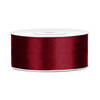 1x Bordeaux rood satijnlint op rol 2,5 cm x 25 meter cadeaulint verpakkingsmateriaal - Cadeaulinten