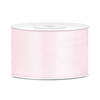 1x Licht poeder roze satijnlint rollen 3,8 cm x 25 meter cadeaulint verpakkingsmateriaal - Cadeaulinten
