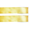 2x Gele satijnlint rollen 1,5 cm x 25 meter cadeaulint verpakkingsmateriaal - Cadeaulinten