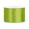 1x Groene satijnlint rollen 5 cm x 25 meter cadeaulint verpakkingsmateriaal - Cadeaulinten