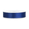 1x Donker blauw satijnlint rollen 1,2 cm x 25 meter cadeaulint verpakkingsmateriaal - Cadeaulinten
