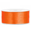1x Oranje satijnlint rol 2,5 cm x 25 meter cadeaulint verpakkingsmateriaal - Cadeaulinten