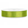 1x Lime groene satijnlint rol 1,2 cm x 25 meter cadeaulint verpakkingsmateriaal - Cadeaulinten