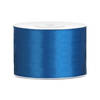 1x Blauwe satijnlint rollen 5 cm x 25 meter cadeaulint verpakkingsmateriaal - Cadeaulinten