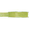 1x Groene organzalint rollen 1,5 cm x 20 meter cadeaulint verpakkingsmateriaal - Cadeaulinten