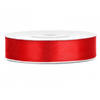 1x Rood satijnlint rol 1,2 cm x 25 meter cadeaulint verpakkingsmateriaal - Cadeaulinten