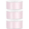 3x Poeder roze satijnlinten op rol 2,5 cm x 25 meter cadeaulint verpakkingsmateriaal - Cadeaulinten