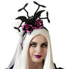 Halloween/horror verkleed diadeem/tiara - vleermuizen en bloemen&nbsp;- kunststof - dames/meisjes - Verkleedhoofddeksels