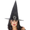 Halloween heksenhoed - basic model&nbsp; - one size - zwart - meisjes/dames - Verkleedhoofddeksels