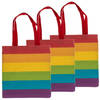 Draagtas - 5x - Pride/regenboog thema kleuren - katoen - 35 x 40 cm - Verkleedattributen