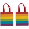 Draagtas - 2x - Pride/regenboog thema kleuren - katoen - 35 x 40 cm - Verkleedattributen