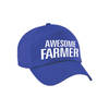 Awesome farmer cadeau pet / cap blauw voor volwassenen - Verkleedhoofddeksels