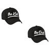 The Dad en the kid tekst pet / baseball cap zwart voor kinderen en volwassenen - Verkleedhoofddeksels