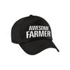 Awesome farmer cadeau pet / cap zwart voor volwassenen - Verkleedhoofddeksels