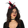 Halloween heksenhoed - mini hoedje op diadeem - one size - rood - meisjes/dames - Verkleedhoofddeksels