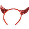Halloween diadeem - duivel hoorntjes met pailletten - rood - kunststof - Verkleedhoofddeksels
