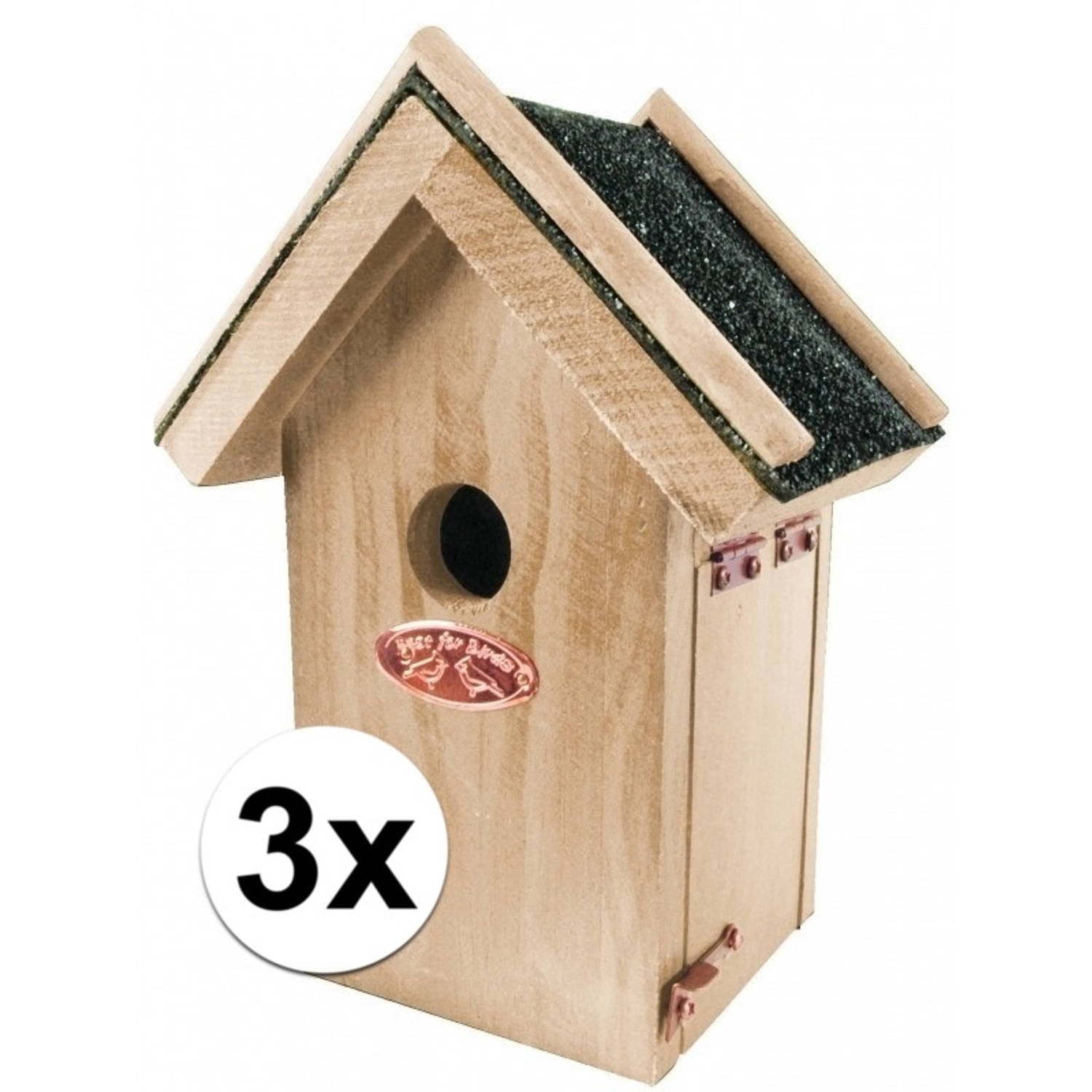 3x Vogelhuisjes voor het Winterkoninkje 16x22 cm Vogelhuisjes