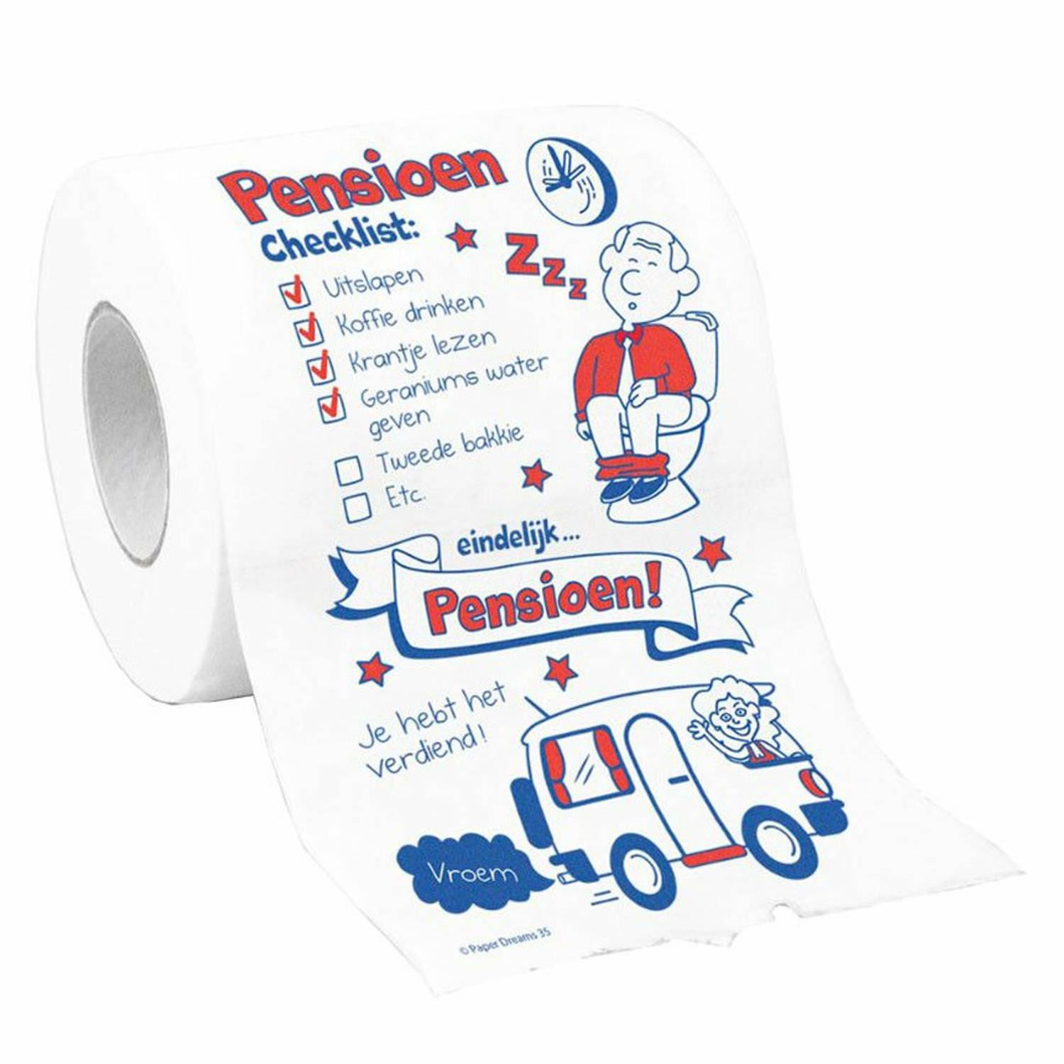 Toiletrol-wc-papier rol pensioen cadeau feestversiering-decoratie Fopartikelen