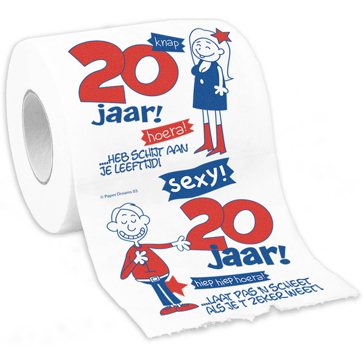 Toiletrol-wc-papier rol 20 jaar cadeau feestversiering-decoratie Fopartikelen