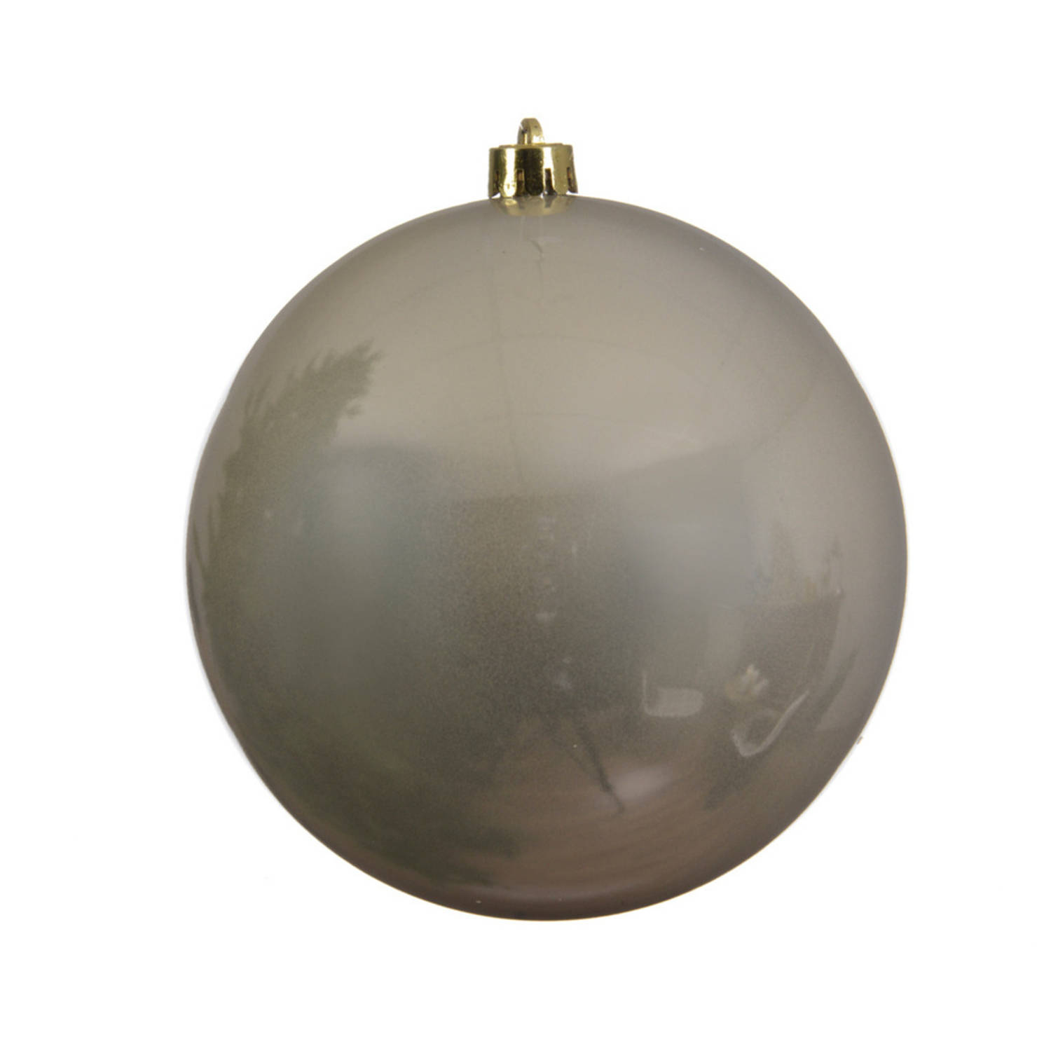 Decoris kerstbal groot formaat D20 cm licht champagne plastic Kerstbal