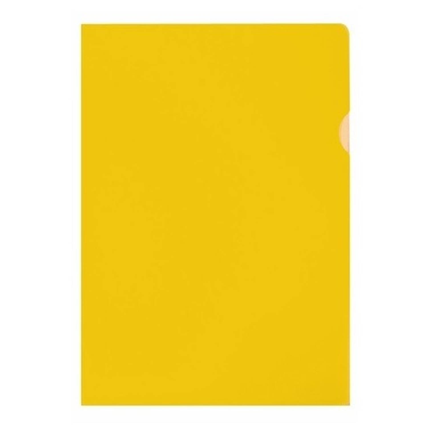 20x Insteekmap geel A4 formaat 21 x 30 cm Opbergmap