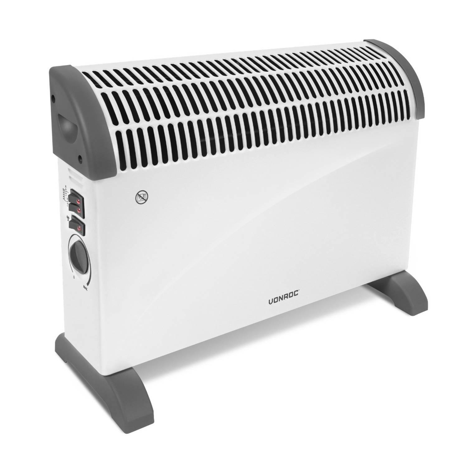 Convecteur électrique 2000W Blanc Ventilateur Turbo Thermostat réglable 3 positions de chauffage Pou