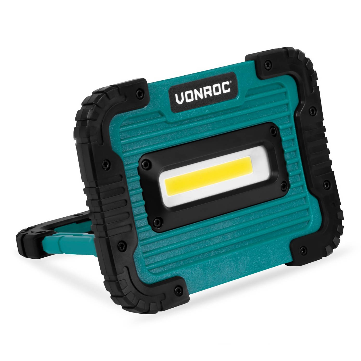 VONROC Accu werklamp-bouwlamp 4V 10W 1000 Lumen Dimbaar in 2 standen Incl. USB oplaadkabel