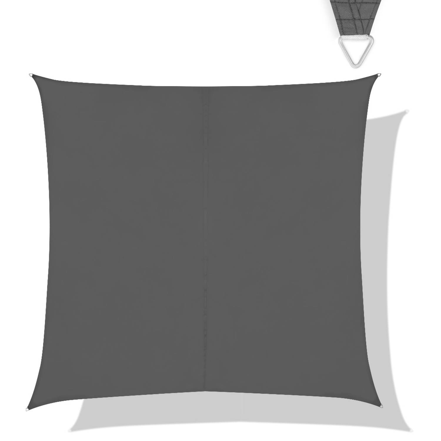 VONROC Schaduwdoek Vierkant Premium 360x360 cm Waterafstotend Grijs