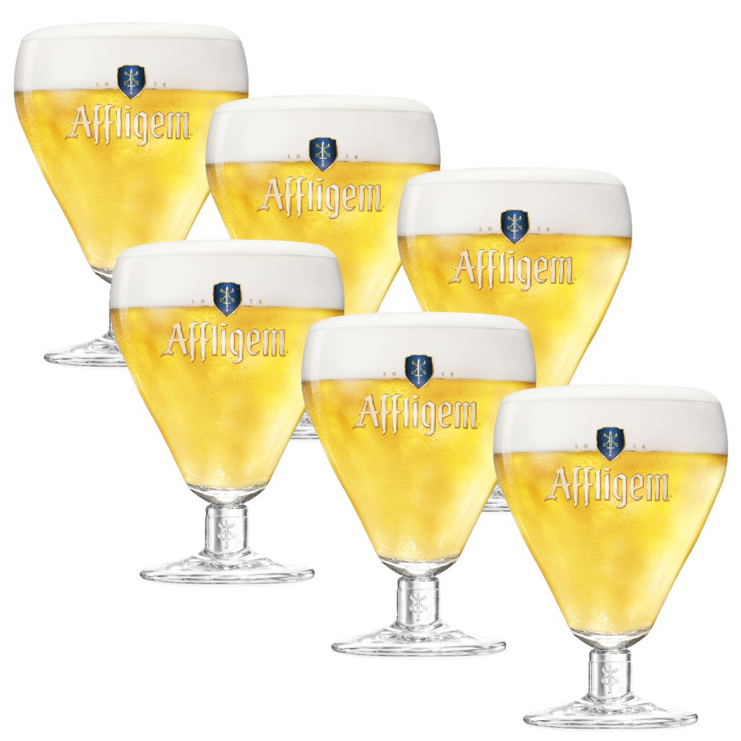 Affligem Bierglazen op Voet 30cl set van 6 stuks - Bier Glas 0,3 l - 300 ml