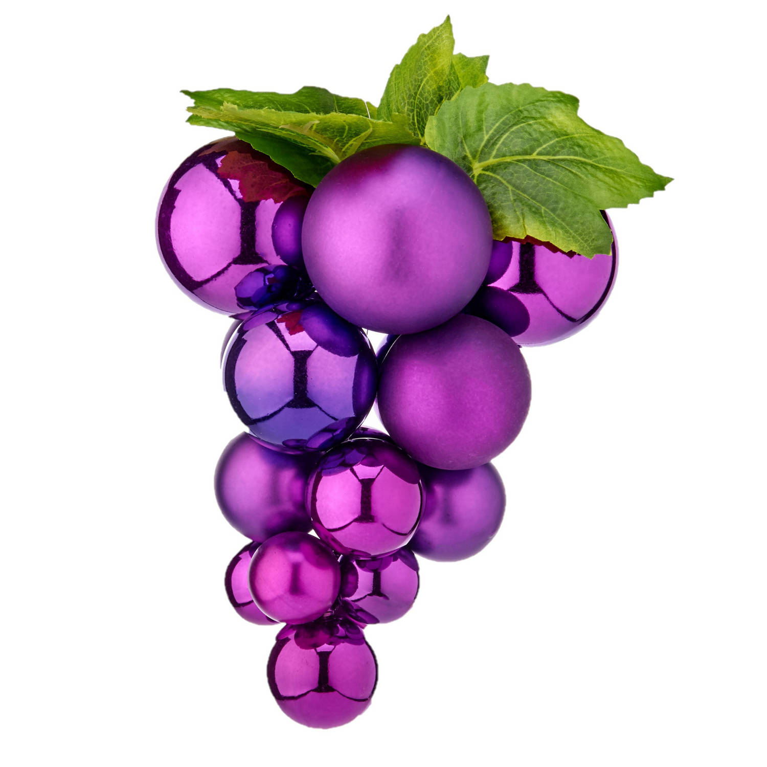 1x stuks decoratie druiventros paars van kunststof 20 cm - Namaakfruit/nepfruit voor wijn thema decoraties of kerstversiering