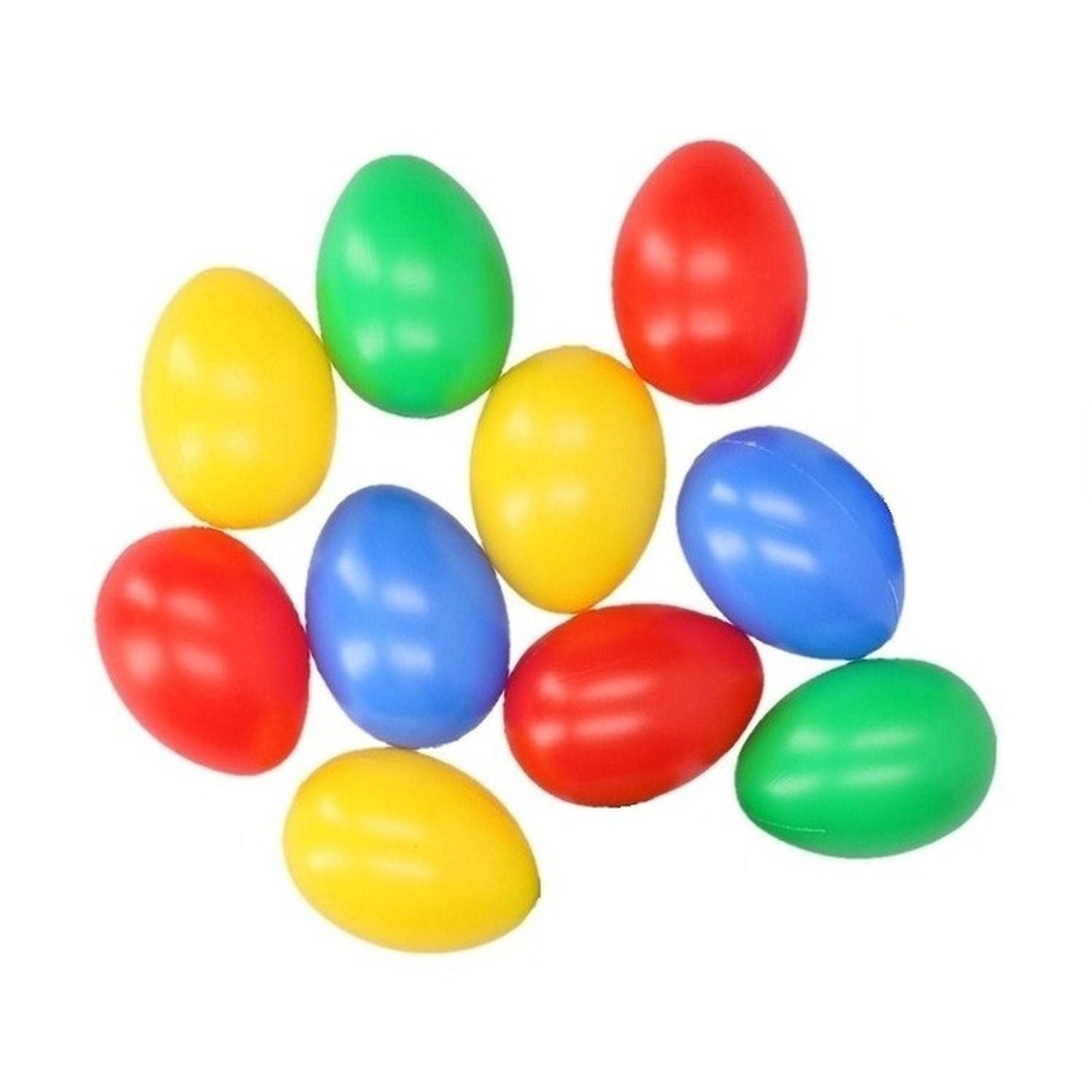 10x stuks Gekleurde plastic eieren 6 cm Feestdecoratievoorwerp