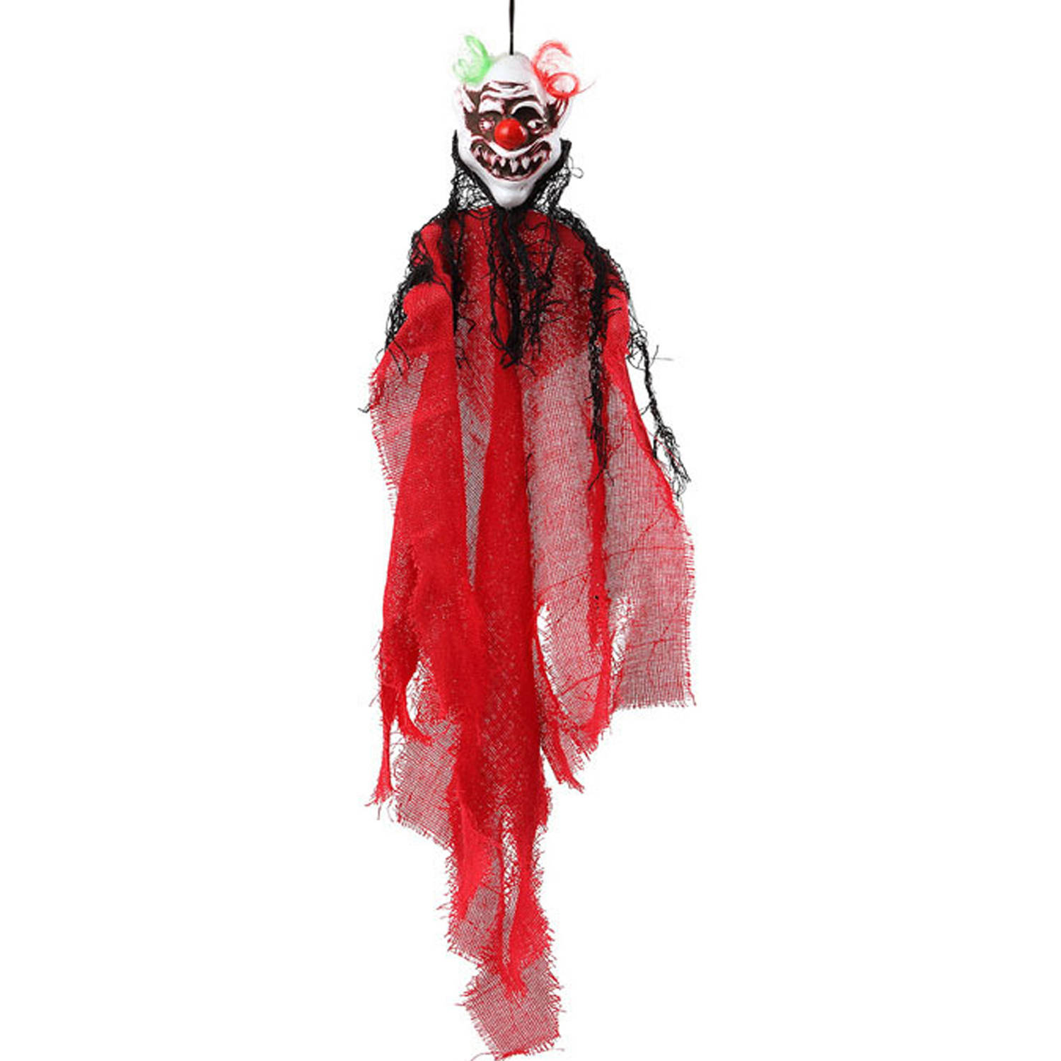 Halloween/horror thema hang decoratie horror clown - enge/griezelige pop - 60 cm