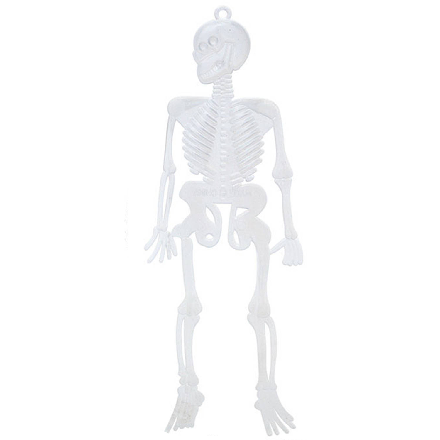 Halloween-horror thema hang decoraties 6x stuks skeletten glow in the dark 16 cm Feestdecoratievoorw
