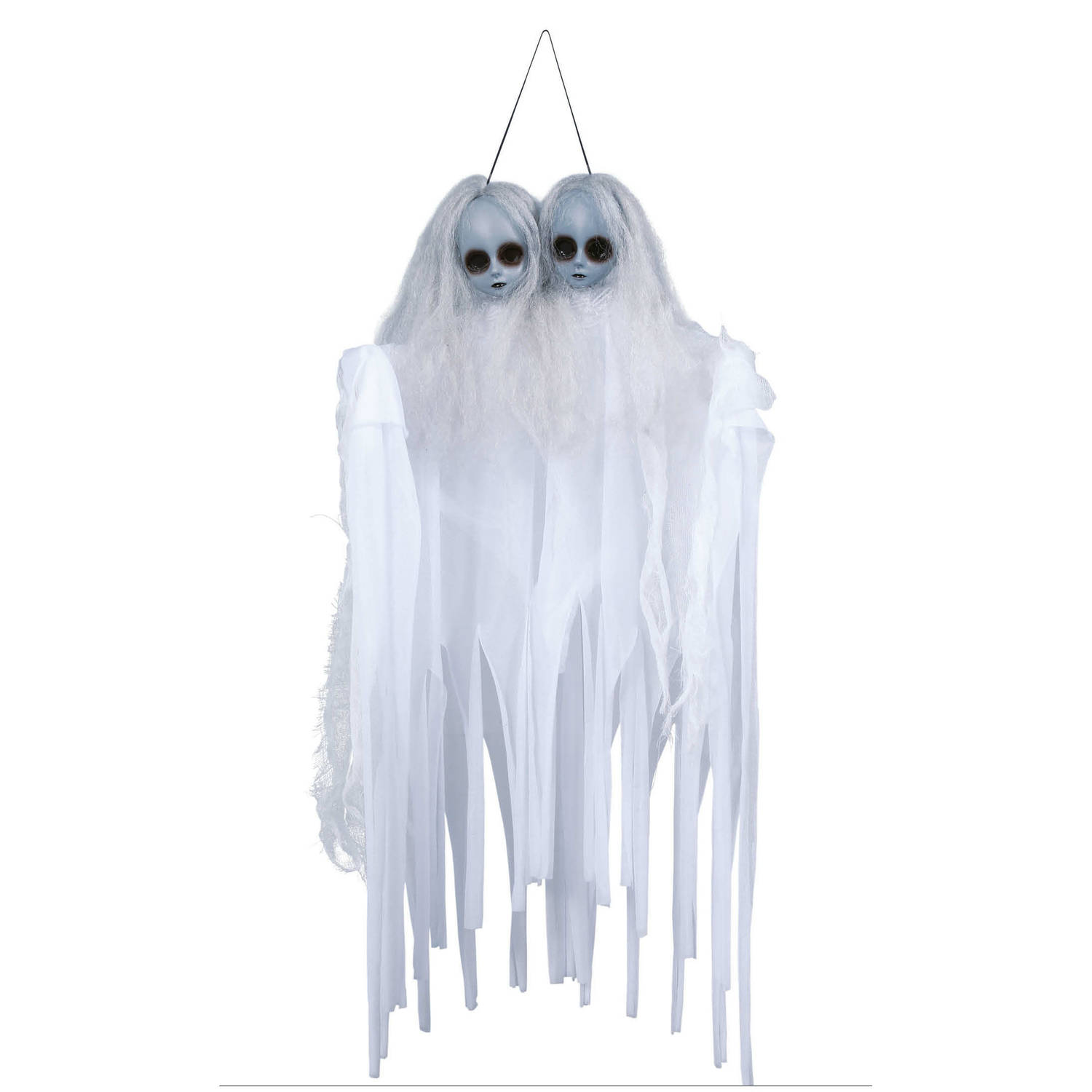 Horror-halloween decoratie spook-geest pop siamese tweeling hangend 70 cm Halloween poppen