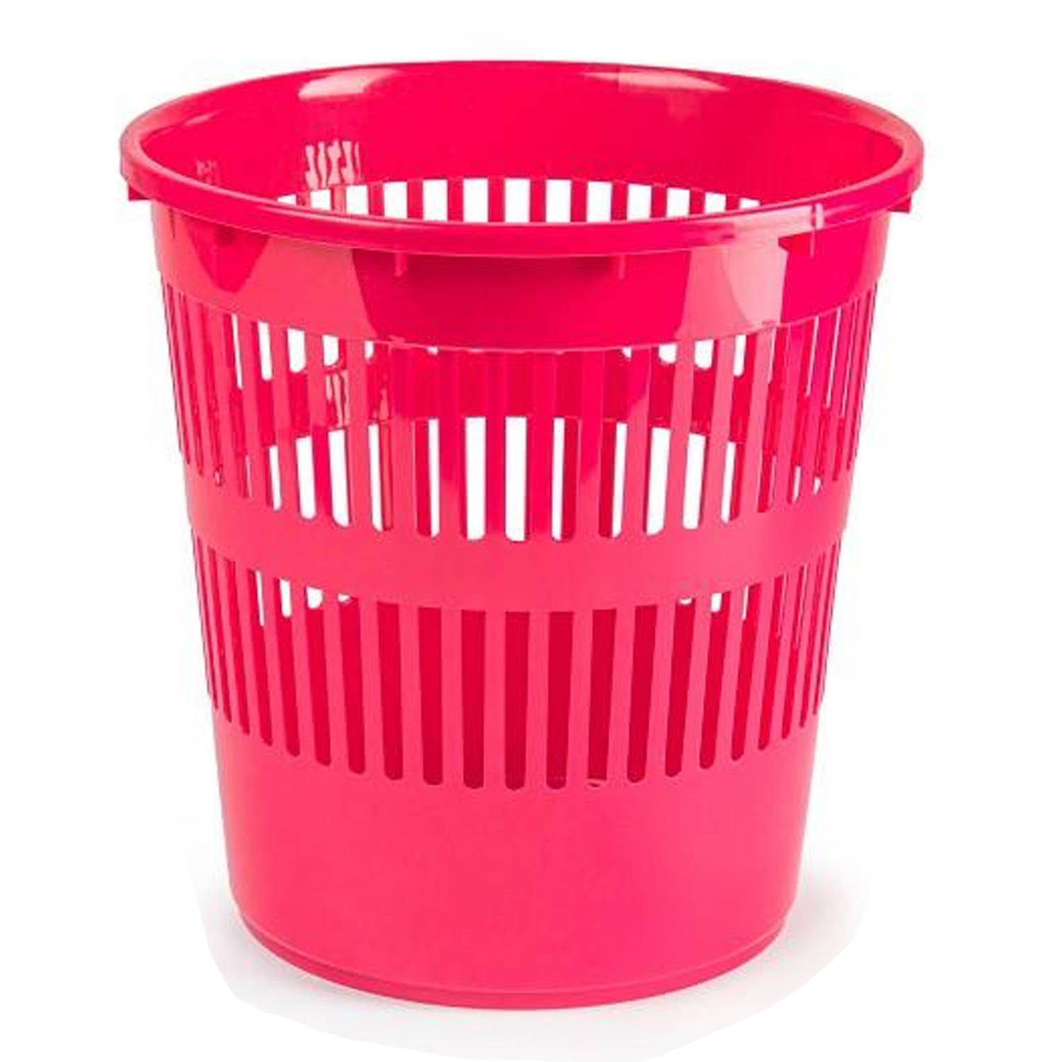 Plasticforte Afvalbak-vuilnisbak-kantoor prullenbak plastic fuchsia roze 28 cm Prullenmanden
