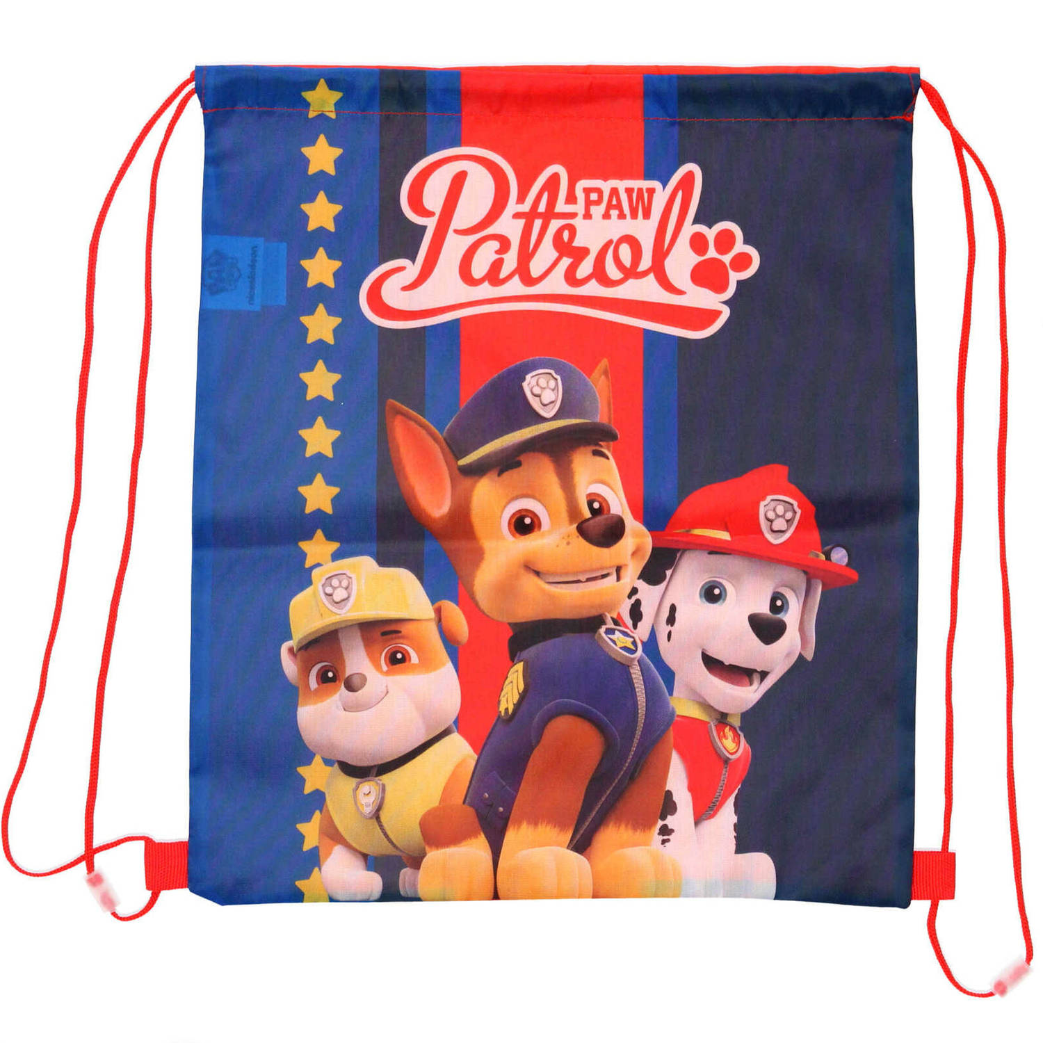 Paw Patrol Chase gymtas-rugzak-rugtas voor kinderen blauw-rood polyester 40 x 35 cm Gymtasje zwemtas