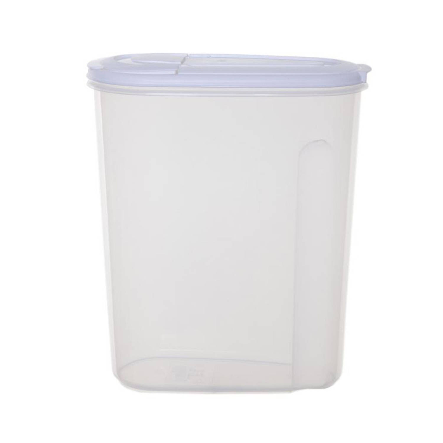 Voedselcontainer strooibus transparant 3 liter kunststof 20 x 10 x 24 cm Voorraadpot